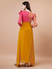 Pink and Yellow One-Piece Gown